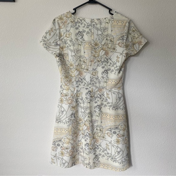 ARITZIA | Wilfred Nazaire Dress Buttoned Fit-and-Flare Mini White & Yellow Sz SM - Picture 7 of 8